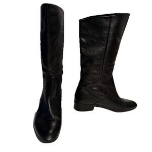 Markon "Sandusky" Riding Black Leather Pull On Mid Calf Boot Size 9.5